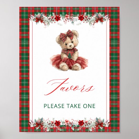 Christmas Girl Beer Baby shower Favors Poster (Voorkant)