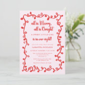 Christmas Girl blush pink red lights baby shower Kaart (Staand voorkant)
