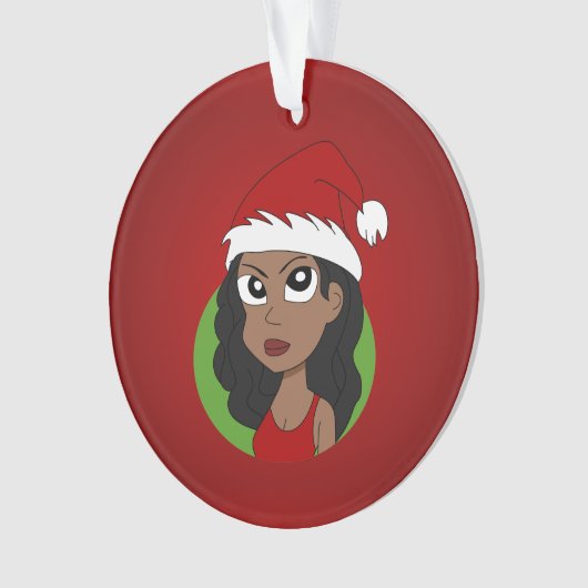 Christmas girl cartoon ornament (voorkant)