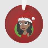 Christmas girl cartoon ornament (voorkant)
