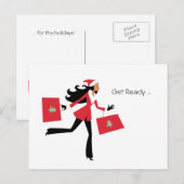 Christmas Girl Holiday Briefkaart - Persoonlijk of (Voorkant / Achterkant)