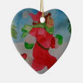 CHRISTMAS GIRL RUNNER HEART ORNAMENT (Rechts)