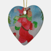 CHRISTMAS GIRL RUNNER HEART ORNAMENT (Links)