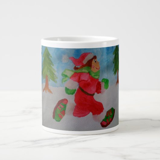 CHRISTMAS GIRL RUNNER JUMBO COFFEE MOK (Voorkant)