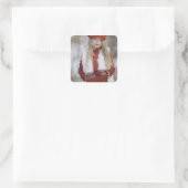 Christmas Girl Vierkante Sticker (Tas)