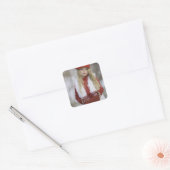 Christmas Girl Vierkante Sticker (Envelop)