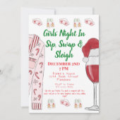 Christmas Girls 'Night Gift Swap PJ's Wijn Kaart (Voorkant)