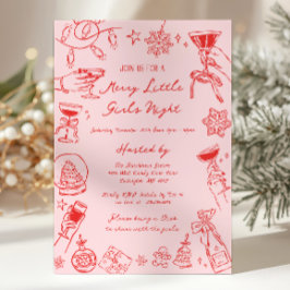Christmas Girls Night Invitation Kaart