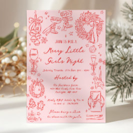 Christmas Girls Night Invitation Kaart