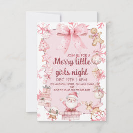 Christmas girls night party invitation kaart