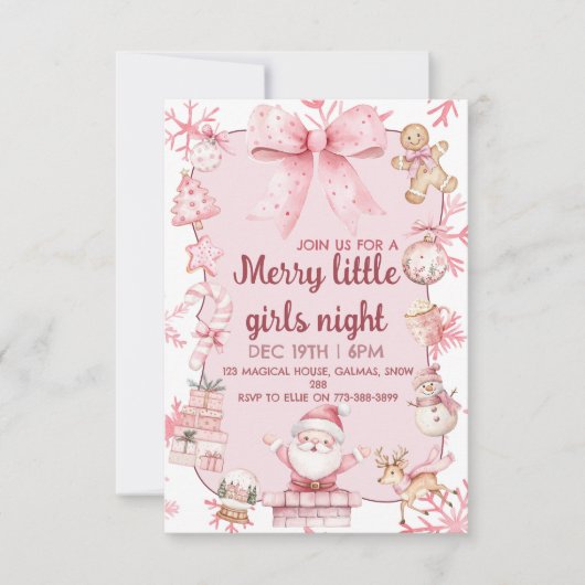 Christmas girls night party invitation kaart (Voorkant)