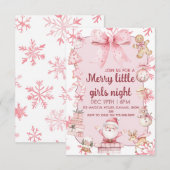 Christmas girls night party invitation kaart (Voorkant / Achterkant)