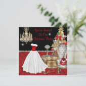 CHRISTMAS GLAMORINVITATIES KAART (Staand voorkant)