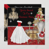 CHRISTMAS GLAMORINVITATIES KAART (Voorkant / Achterkant)