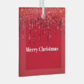 Christmas Glitter Drip Vrolijk Kerstfeest Glas Ornament (Voorkant Rechts)