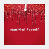 Christmas Glitter Drip Vrolijk Kerstfeest Glas Ornament (Achterkant)