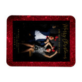 Christmas Glitter Fun Photo Newlyweds Script Magneet (Horizontaal)