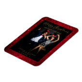 Christmas Glitter Fun Photo Newlyweds Script Magneet (Linkerzijde)