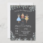 Christmas Glitter Verjaardag Uitnodigen Ballet Kaart (Voorkant)