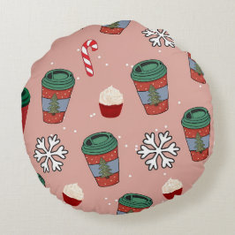 Christmas Glittery Snow Mistletoe Rond Kussen