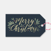 Christmas Glow Holiday Gift Labels bewerkbare kleu Cadeaulabel (Voorkant (Horizontaal))
