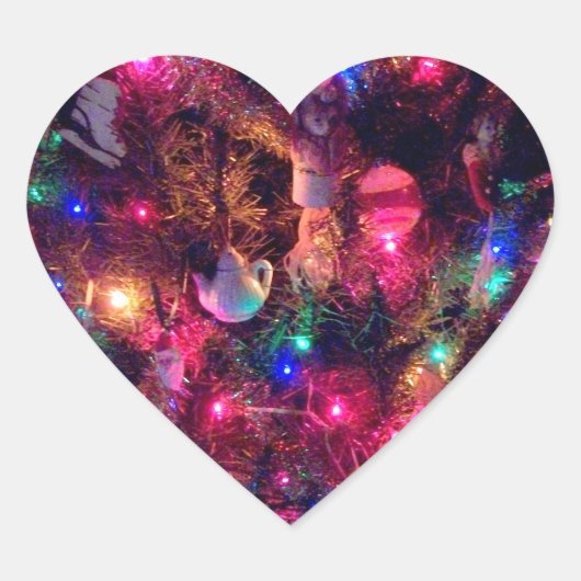 'Christmas Glow'-Stickers Hart Sticker (Voorkant)