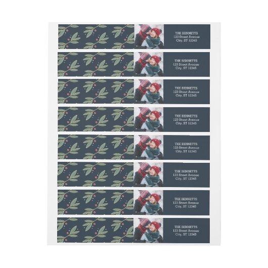 Christmas Glow Wraparound Vakantieadres Label (Vel)