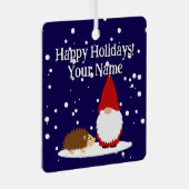 Christmas gnome and hedgehog tree Ornament (Voorkant Rechts)