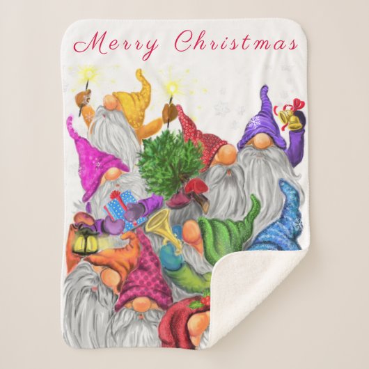 Christmas Gnome Baby Sherpa Blanket Deken (Voorkant)