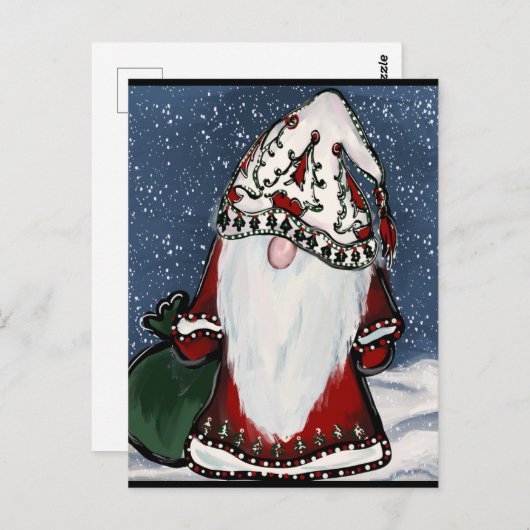 CHRISTMAS GNOME   BRIEFKAART (Voorkant / Achterkant)