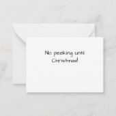 Christmas Gnome Coördineren "No Peeking" Gift Labe Notitiekaartje (Achterkant)