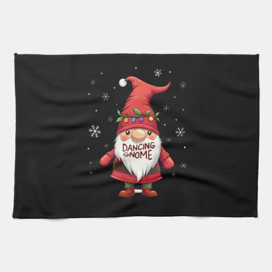 Christmas Gnome Dancing Gnome Family Christmas (1) Theedoek (Horizontaal)