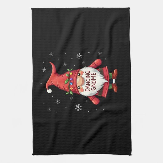 Christmas Gnome Dancing Gnome Family Christmas (1) Theedoek (Verticaal)