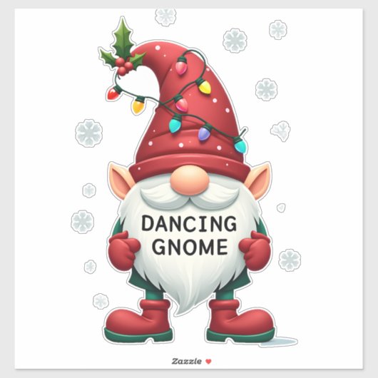 Christmas Gnome Dancing Gnome Family Christmas (2) Sticker (Vel)