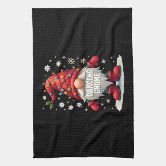 Christmas Gnome Dancing Gnome Family Christmas (3) Theedoek (Verticaal)