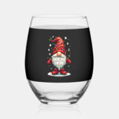Christmas Gnome Dancing Gnome Family Christmas (3) Wijnglas Zonder Voet (Voorkant)