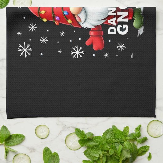 Christmas Gnome Dancing Gnome Family Christmas (4) Theedoek (Gevouwen)