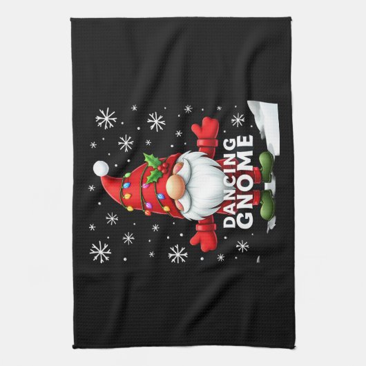 Christmas Gnome Dancing Gnome Family Christmas (4) Theedoek (Verticaal)