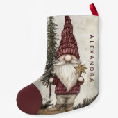 Christmas Gnome for the Holidays Custom Name  Kleine Kerstsok (Achterkant)