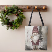 Christmas Gnome for the Holidays Custom Name Tote Bag