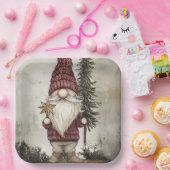 Christmas Gnome for the Holidays Papieren Bordje (Feest)