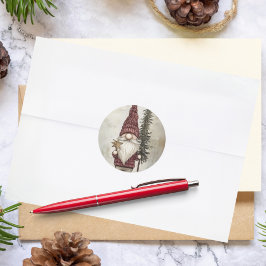 Christmas Gnome for the Holidays Ronde Sticker