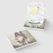 Christmas Gnome for the Holidays Stenen Onderzetter (Zijkant)