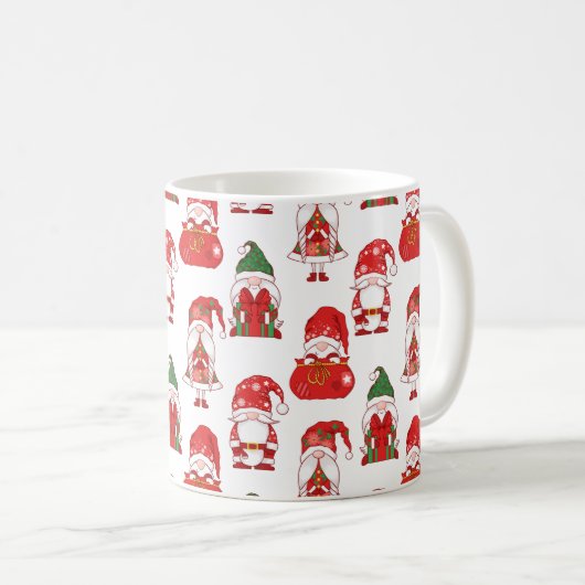 Christmas Gnome Gift & Sack Pattern Koffiemok (Voorkant rechts)