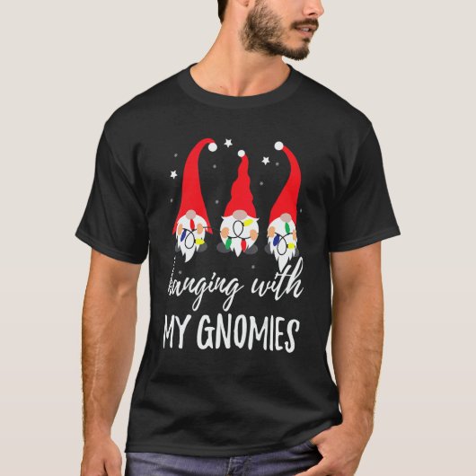 Christmas Gnome Hanging With My Gnomies Men Women  T-shirt (Voorkant)