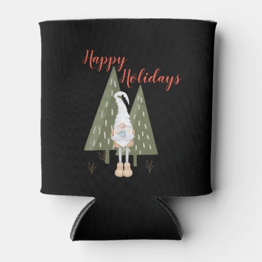 Christmas Gnome Happy Holidays Blikjeskoeler (Voorkant)