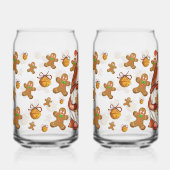 Christmas Gnome Holding Gingerbread Men | Festive Blikvorm Glas (Voorkant)