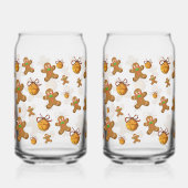 Christmas Gnome Holding Gingerbread Men | Festive Blikvorm Glas (Achterkant)