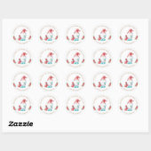 Christmas Gnome Holiday Cookie Exchange Monogram Ronde Sticker (Vel)