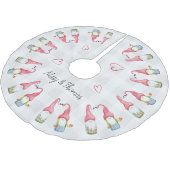 Christmas Gnome In Love Waterverf Monogrammed Kerstboom Rok (Gekanteld)